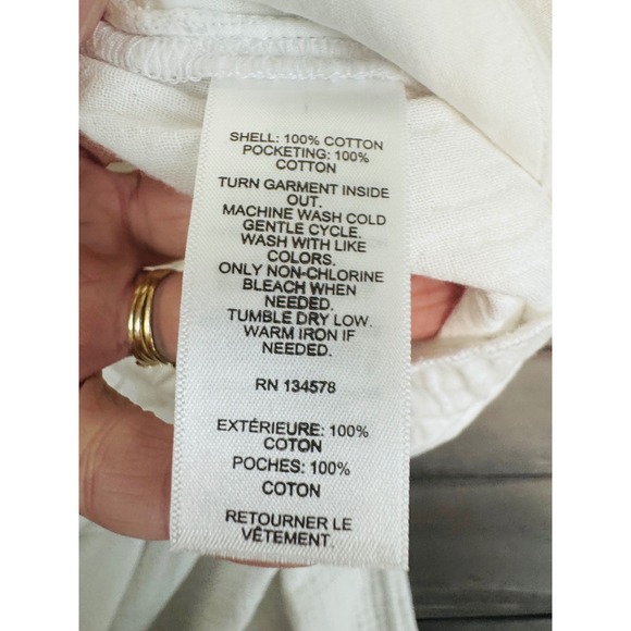 NWT Vineyard Vines White 100% Cotton Cap Gauze Wide Leg Relaxed Pants Large - Picture 10 of 14